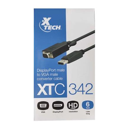 CABLE XTECH DisplayPort MACHO A VGA MACHO 1.8 MTS